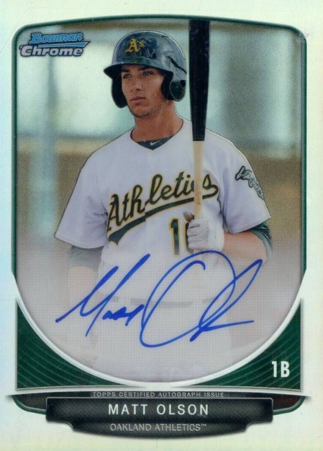 2013 Bowman Chrome Prospect Autograph Matt Olson #BCPMO Baseball Card