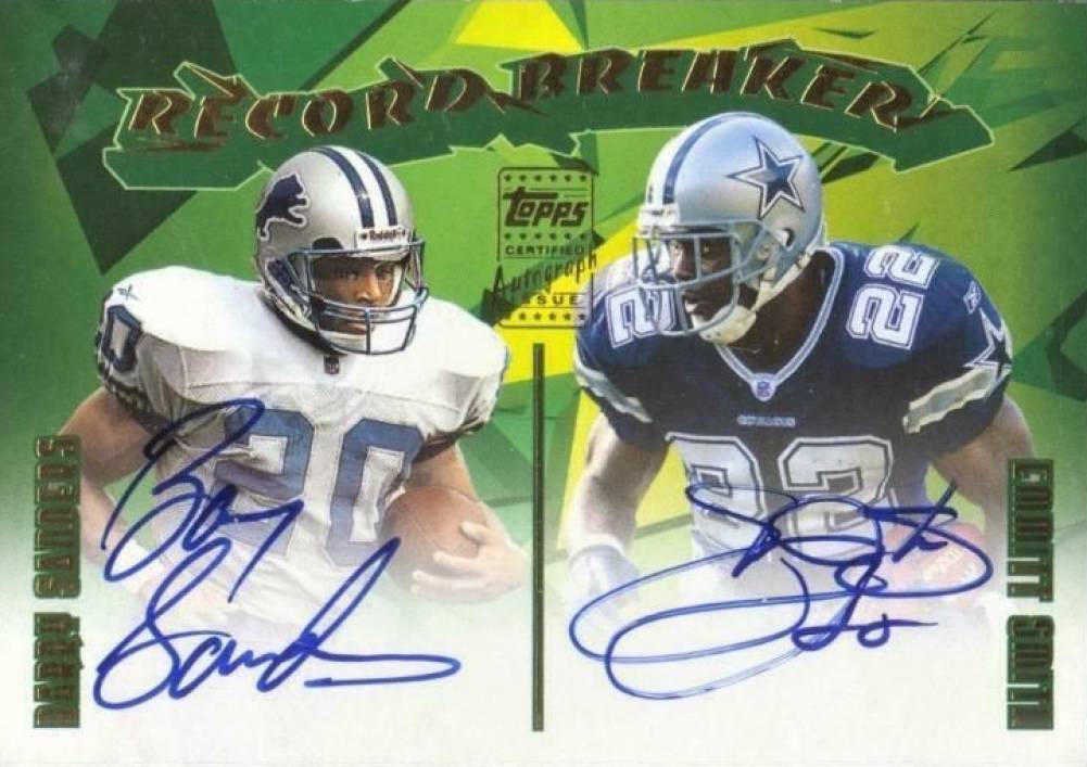 2003 Topps Record Breaker Autograph Barry Sanders/Emmitt Smith #RBDSS Football Card