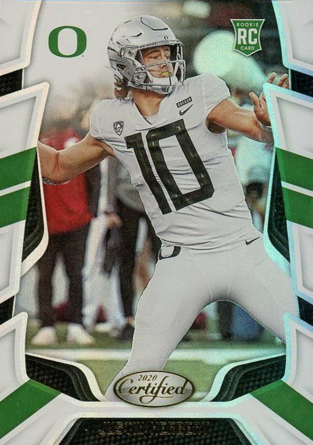 2020 Panini Chronicles Draft Picks Certified Rookies Justin Herbert #4 Football Card