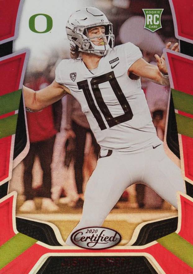 2020 Panini Chronicles Draft Picks Certified Rookies Justin Herbert #4 Football Card