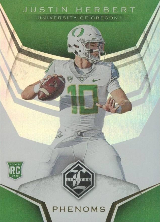 2020 Panini Chronicles Draft Picks Limited Phenoms Justin Herbert #4 Football Card