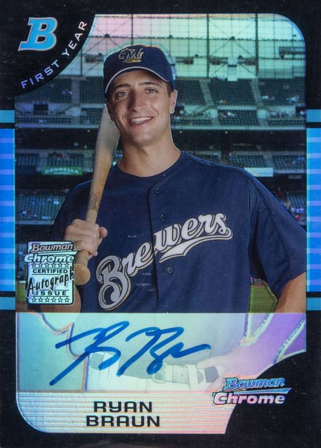 2005 Bowman Chrome Draft Picks Ryan Braun #168 Baseball Card