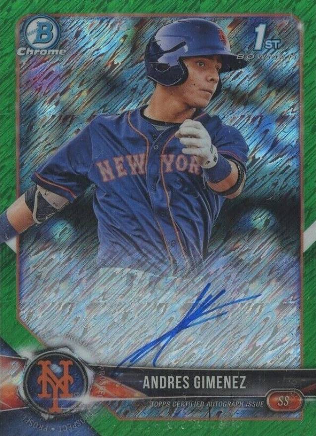 2018 Bowman Prospects Autographs Chrome Andres Gimenez #AG Baseball Card