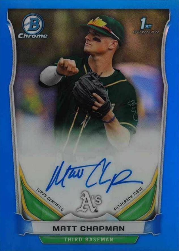 2014 Bowman Chrome Draft Pick Autograph Matt Chapman #MCH Baseball Card