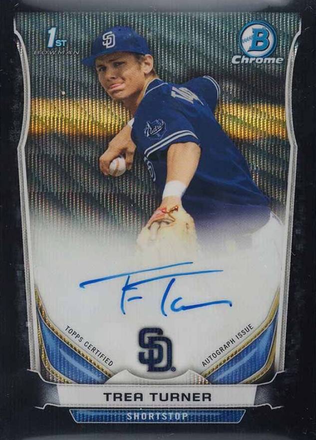 2014 Bowman Chrome Draft Pick Autograph Trea Turner #TT Baseball Card