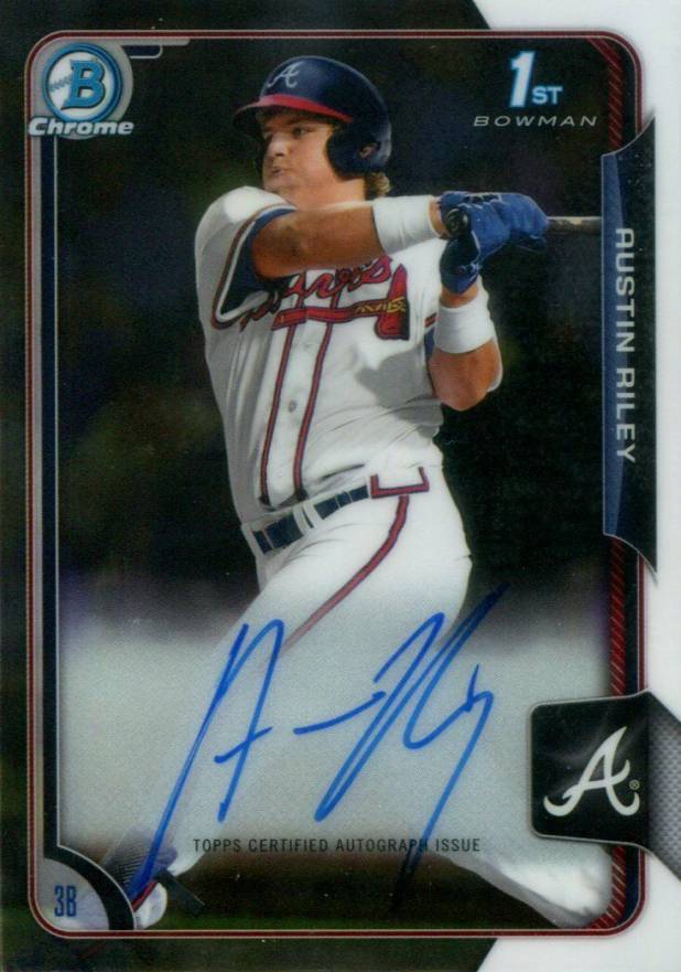 2015 Bowman Chrome Draft Pick Autograph Austin Riley #BCAARI Baseball Card