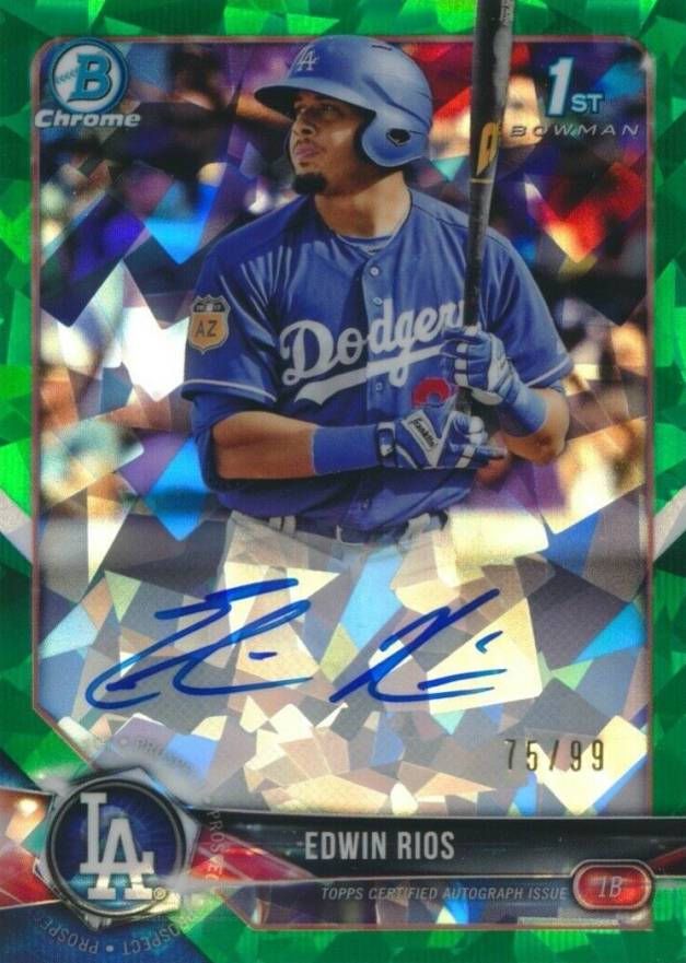 2018 Bowman Chrome Prospects Autographs Edwin Rios #BCPAER Baseball Card