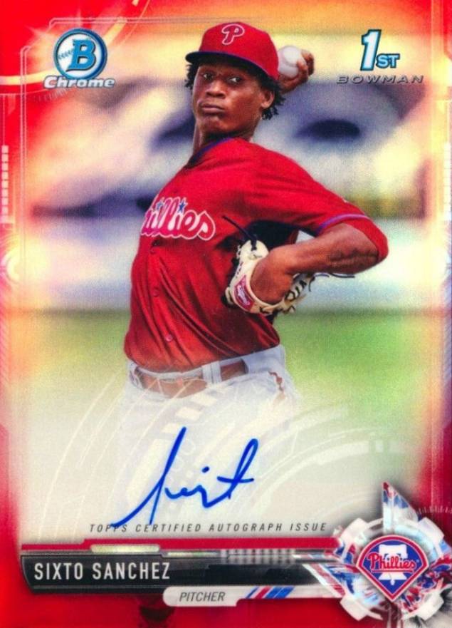 2017 Bowman Chrome Prospect Autograph Sixto Sanchez #SS Baseball Card