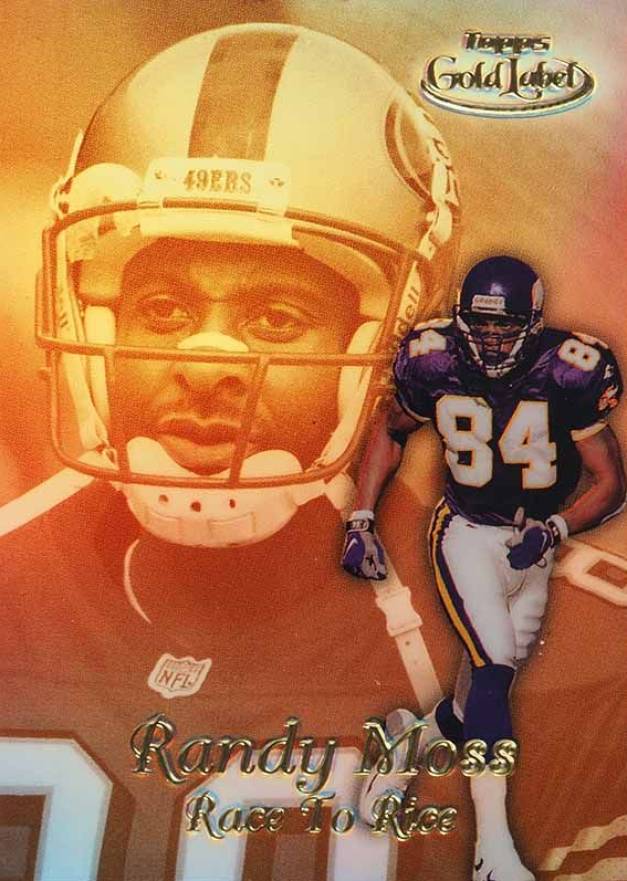 1999 Topps Gold Label Race 2 Rice Randy Moss #R15 Football Card