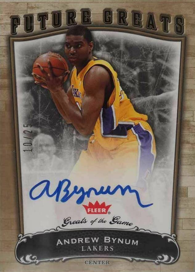 2005 Fleer Greats of the Game  Andrew Bynum #105 Basketball Card