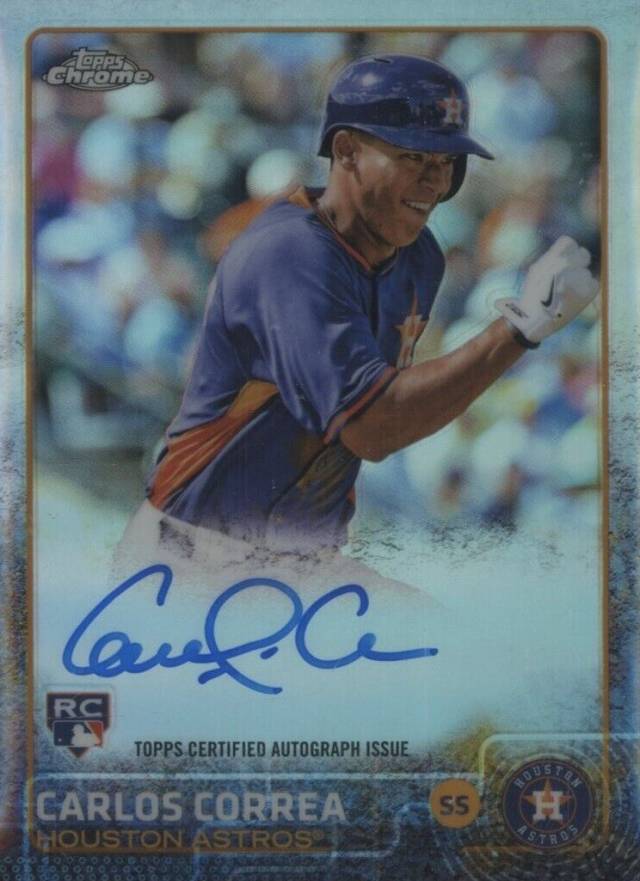 2015 Topps Chrome Autograph Rookies Carlos Correa #AR-CC Baseball Card