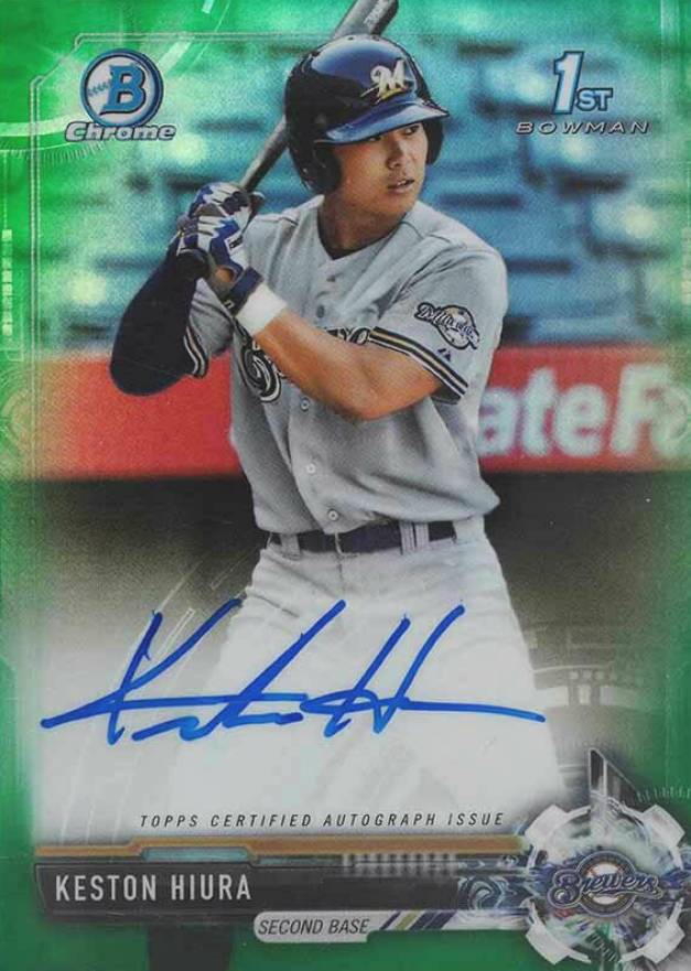 2017 Bowman Draft Chrome Draft Picks Autographs  Keston Hiura #CDAKH  Baseball Card