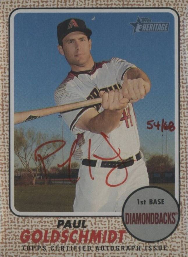 2017 Topps Heritage Real One Autographs Paul Goldschmidt #PG Baseball Card